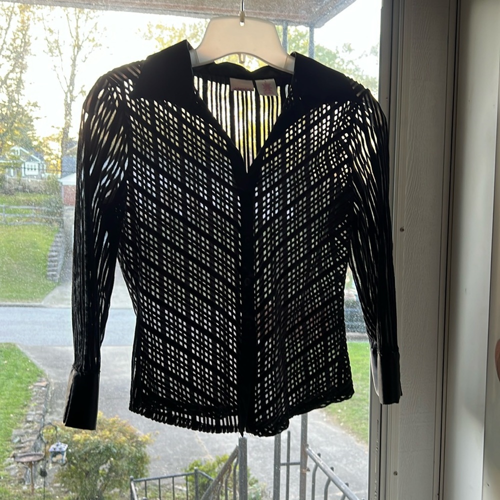 Sheer black blouse, small